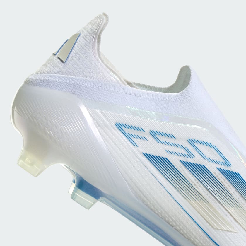 Botín de Fútbol F50 Elite Laceless FG Blanco/Azul